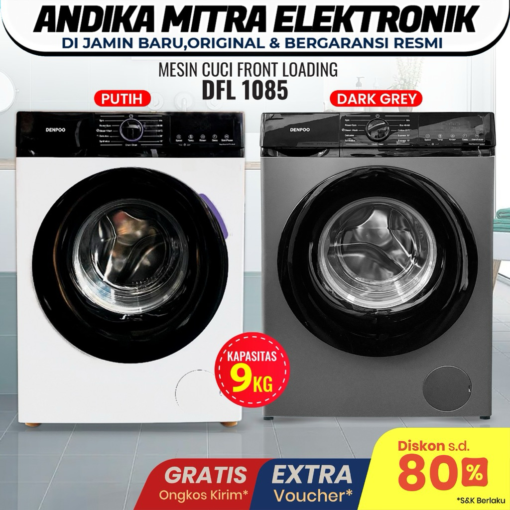 Mesin Cuci Denpoo 1 Tabung DFL Front Loading Bukaan Depan