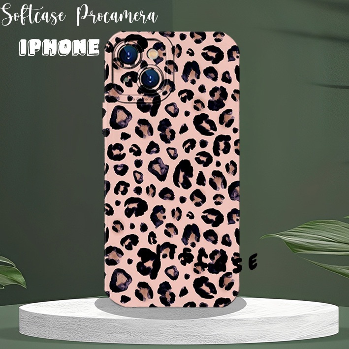 [LCR133]Silikon Iphone 13 11 12 14 15 Pro Max X Xr Xs Max 6 7+ 8+ Casing - Motif abstrak macan lucu 