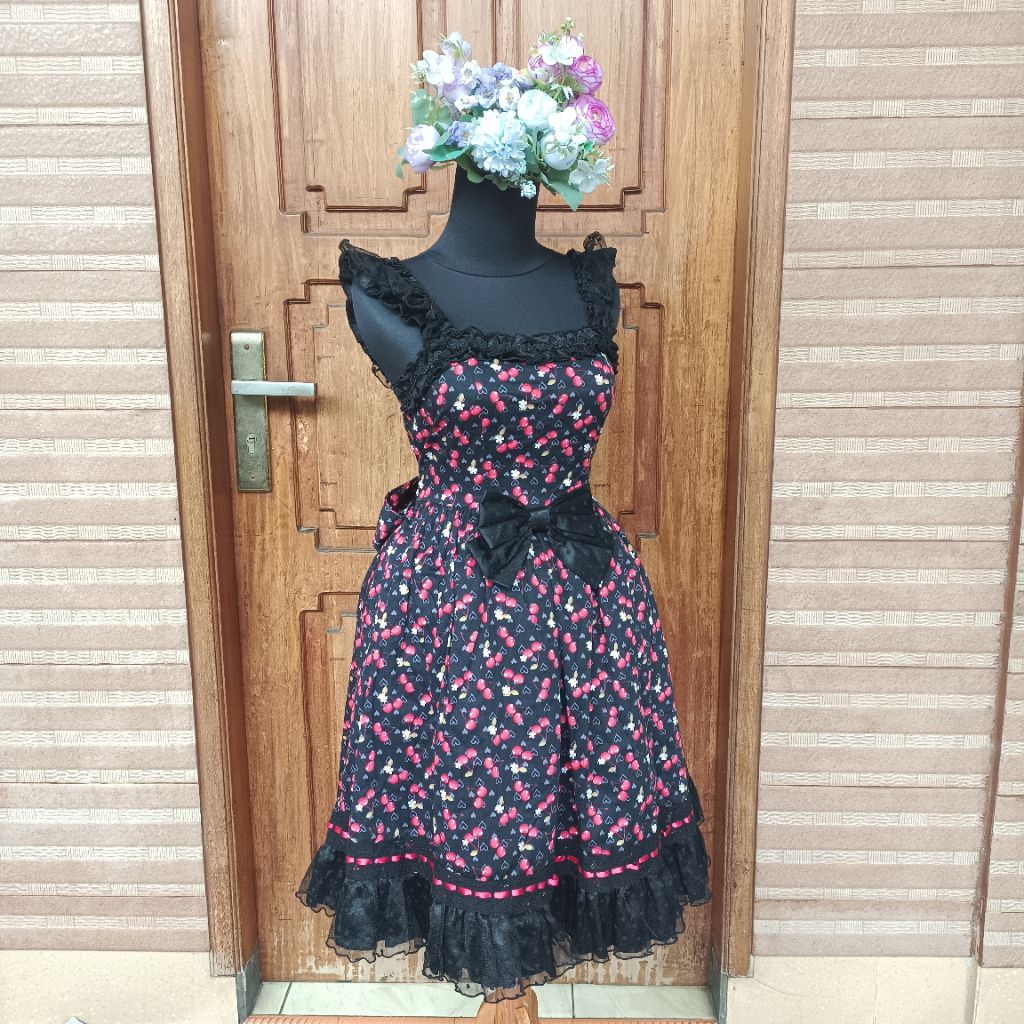 bodyline rosita cherry heart print jsk bodyline kawaii lolita
