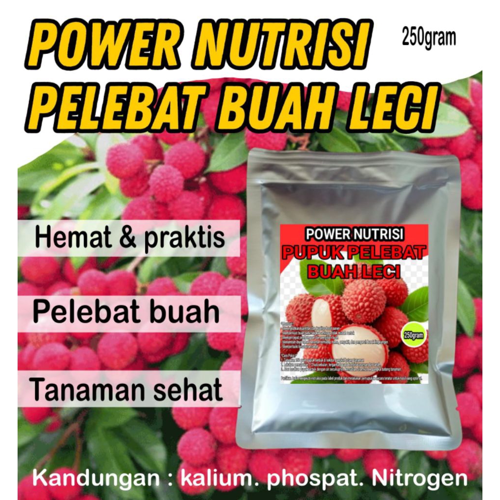 pupuk buah leci pelebat buah leci booster leci  isi 250gram
