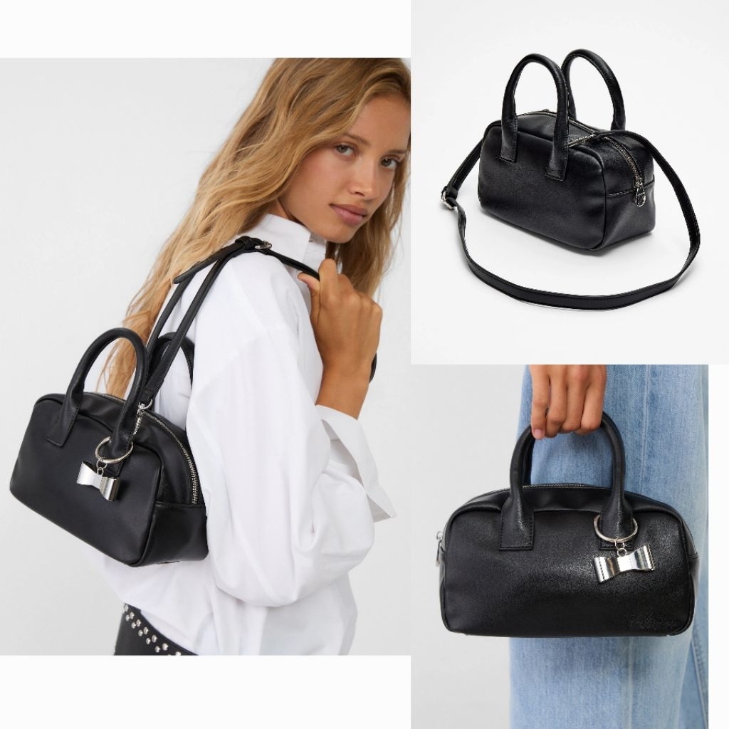 STRADIVARIUS TAS WANITA CROSSBODY SELEMPANG HITAM BARU ASLI ORIGINAL