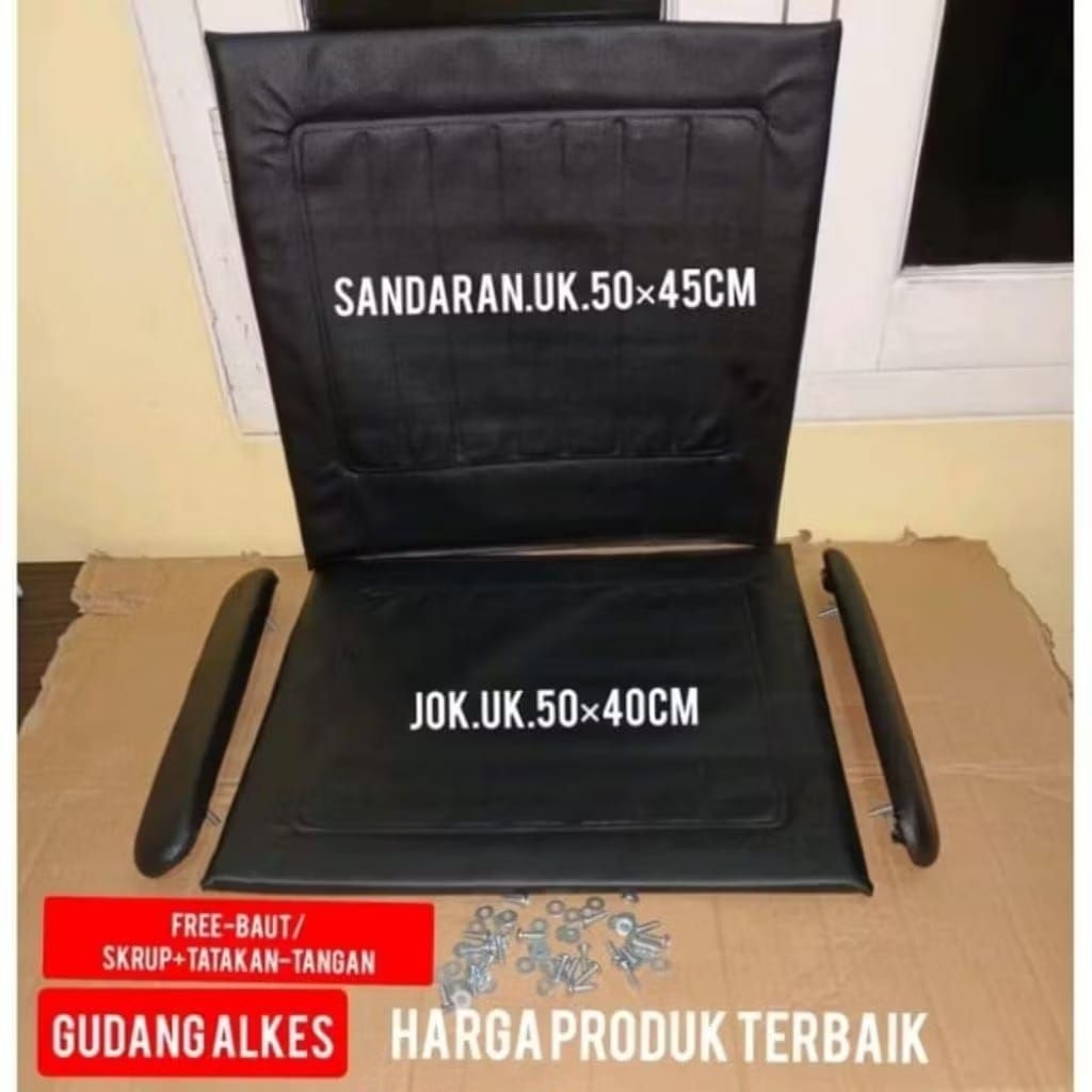 Alas jok Dudukan dan sandaran kursi roda lengkap tatakan tangan dan baut