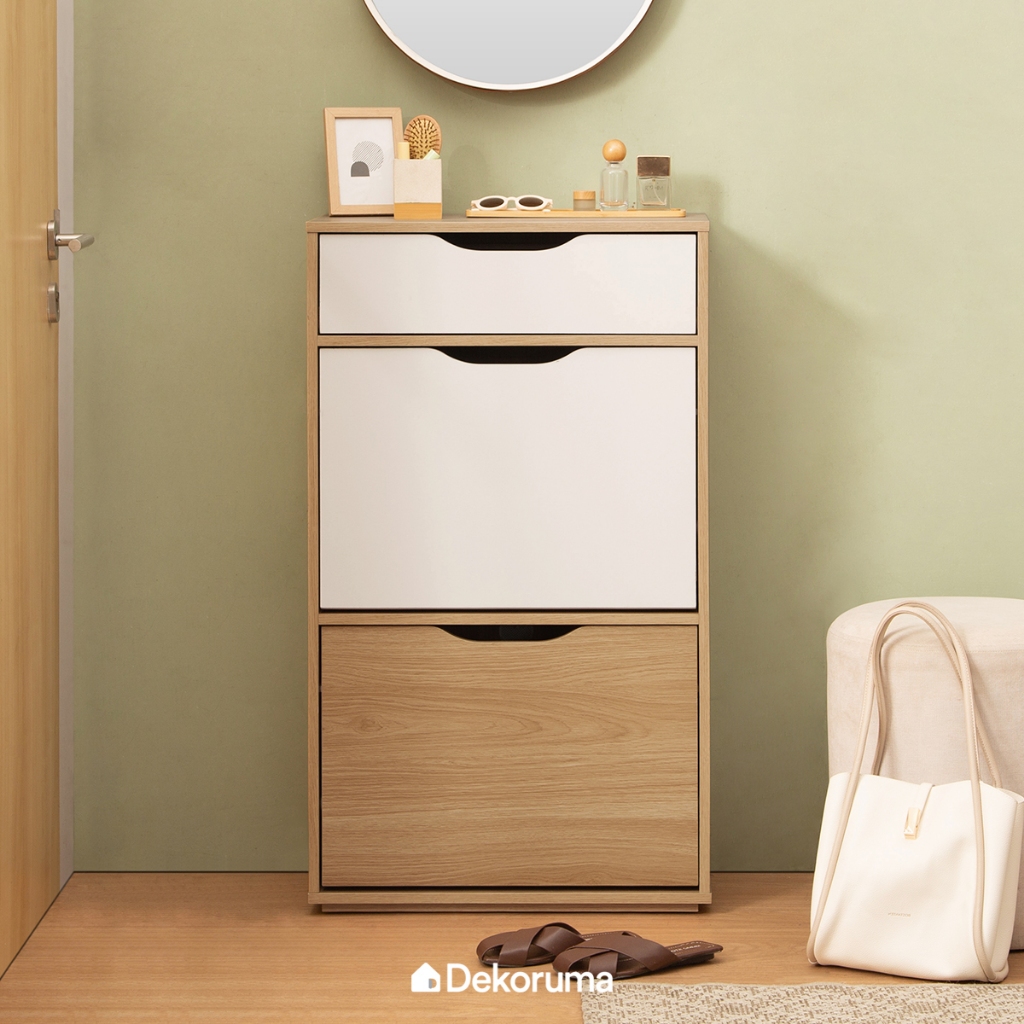 Dekoruma SANO Rak Sepatu 3 Tingkat / Rak Sepatu Susun 3 / Lemari Sepatu Tingkat 3