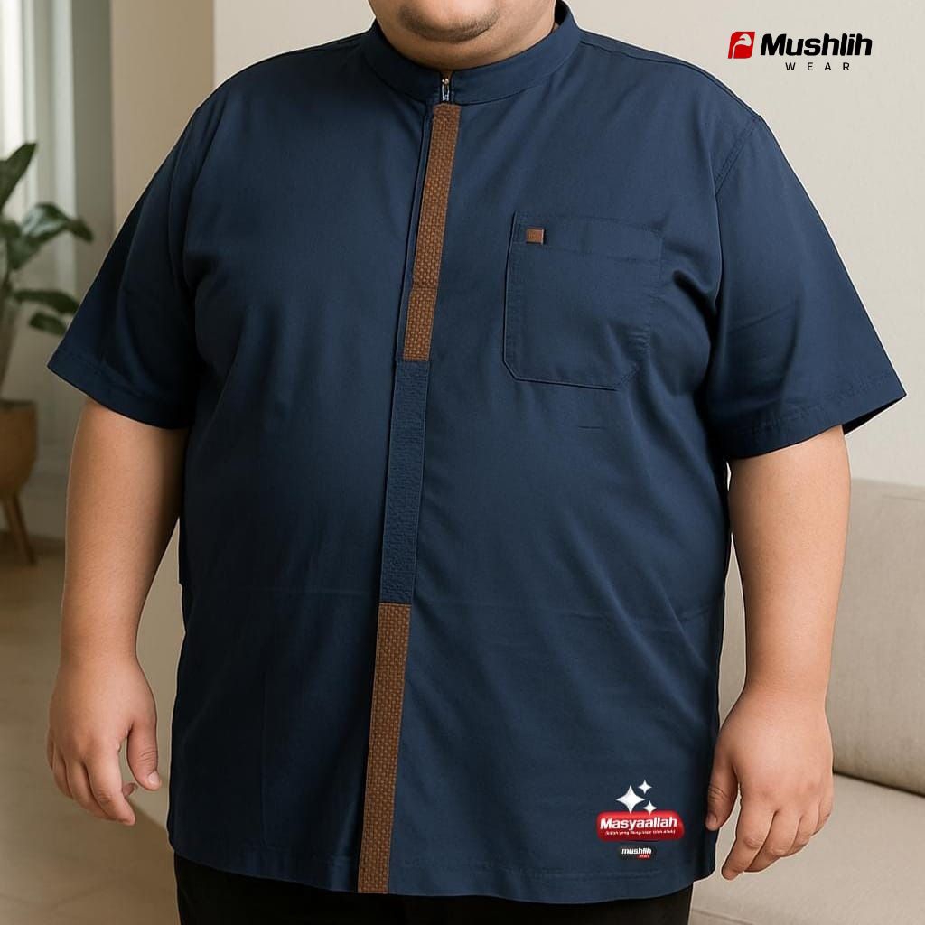 #KJ2 & KJ1, KJ3 - Al Wafa - Kemko, Kemeja Koko Jumbo XXL, XXXL Gradasi Lengan Pendek | Koko Haibah L