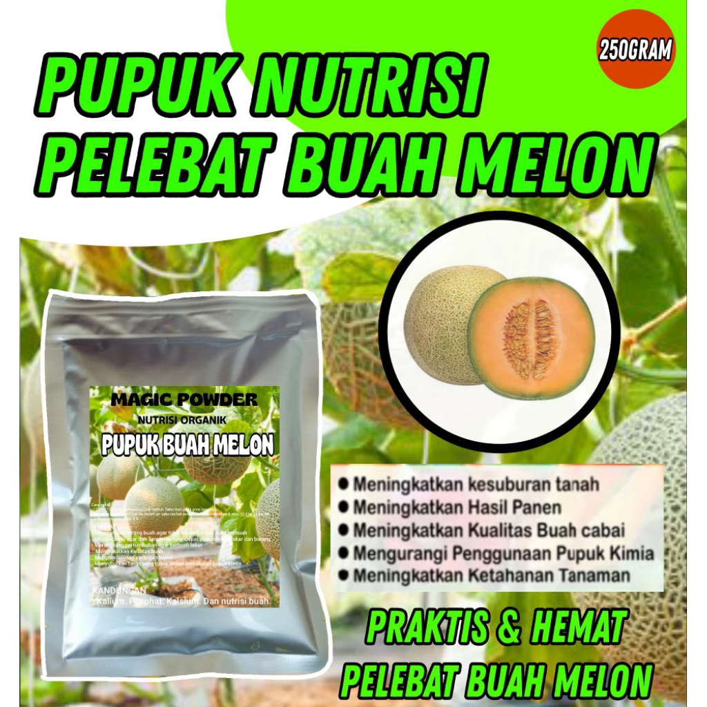 pupuk buah melon pupuk pelebat buah melon booster melon isi 250 gram