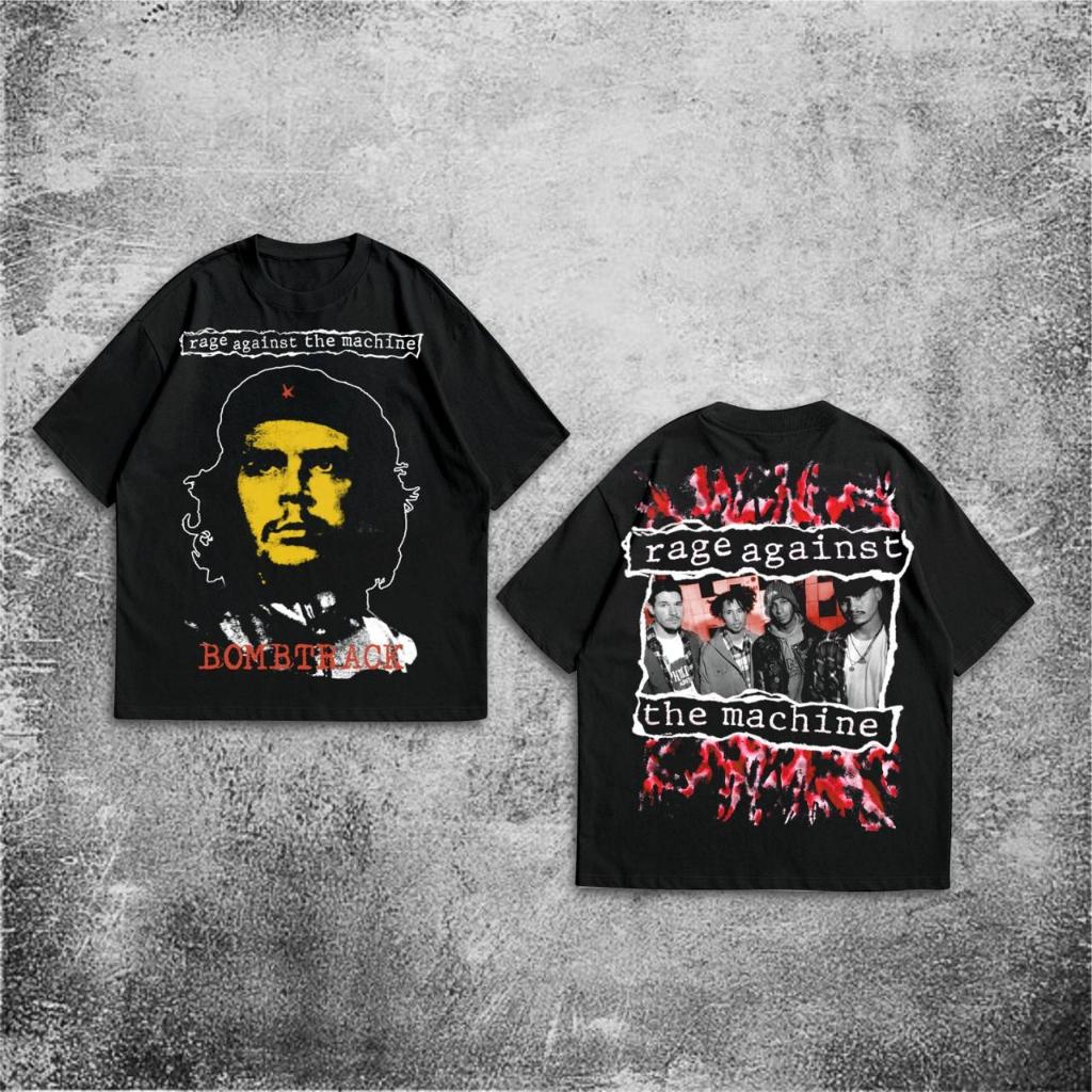 Baju Kaos P&B Oversize Rage Against The Machine - T Shirt Vintage RATM Oversized Black 20s