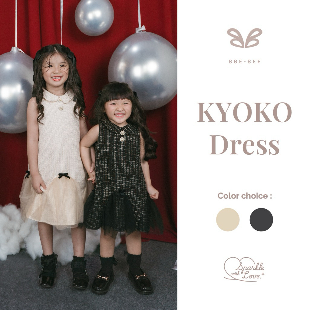 BBE-BEE Kyoko Dress (Dress Tweed Pesta Ulang Tahun Anak Perempuan / Baju Pesta Anak Perempuan 1-7tah