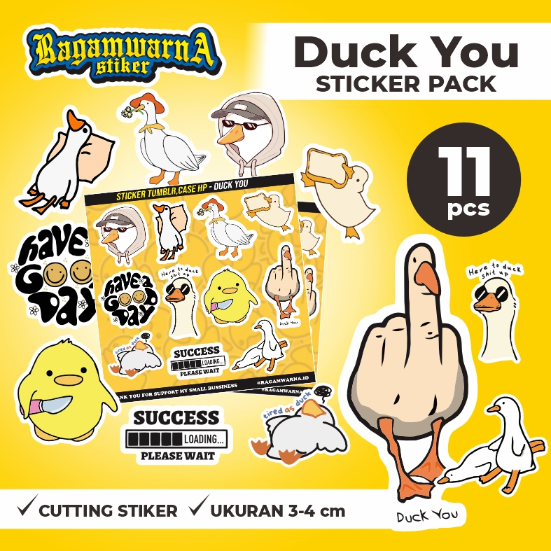 STIKER Duck You - Stiker Aesthetic cutting - Sticker Vinyl Aksesoris Laptop/HP/Tumblr