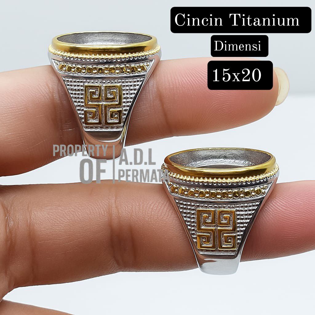 CINCIN RING EMBAN TITANIUM DIMENSI 15X20