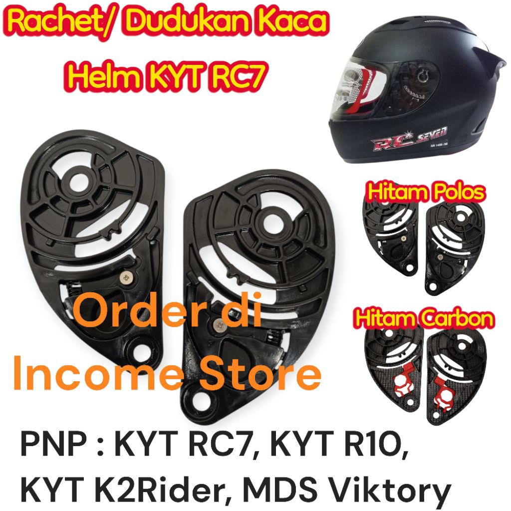Dudukan Kaca Helm Fullface KYT RC7 Rachet Kaca Helm KYT RC Seven RC 7 Breket Kaca Helm