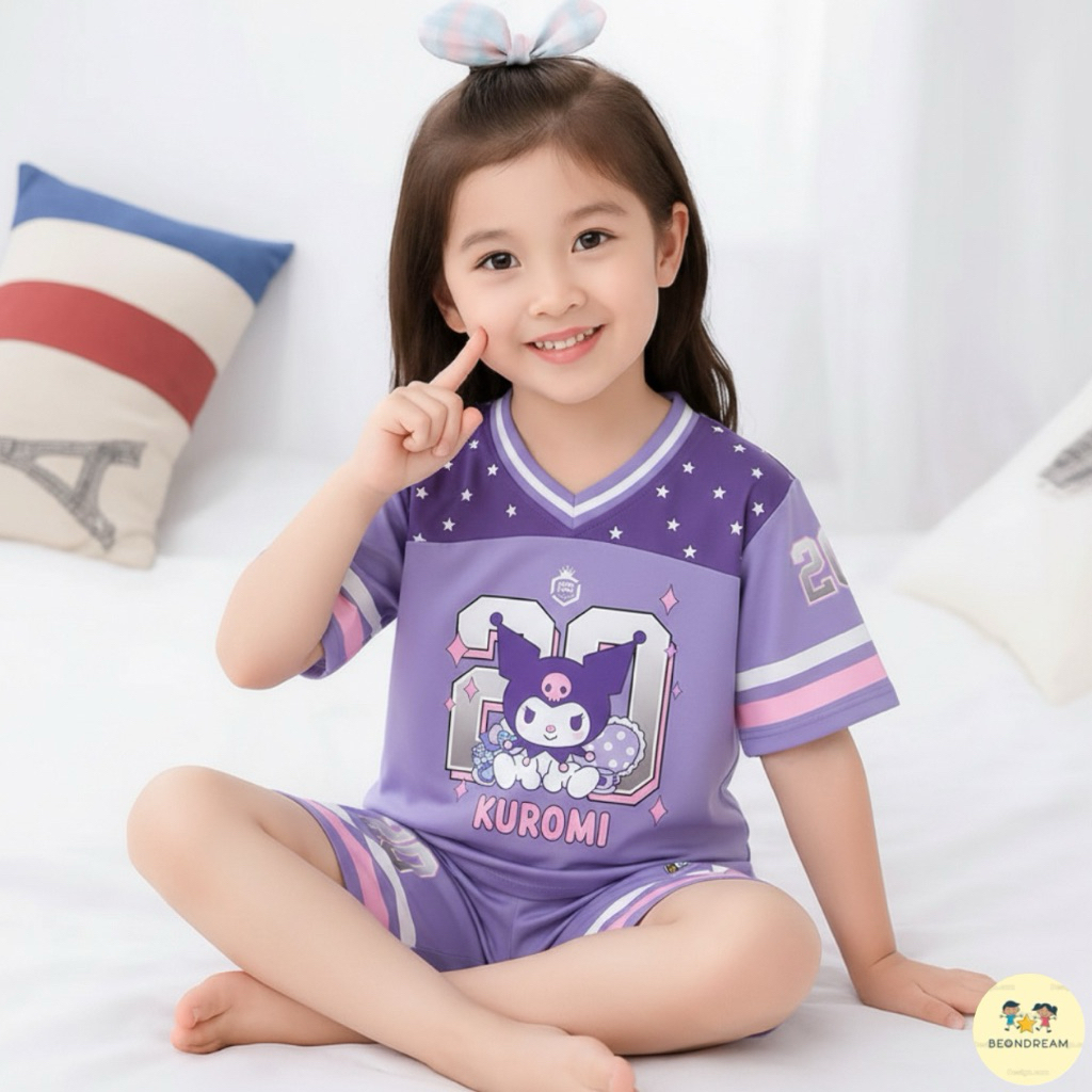 Baju Tidur / Jersey / Casual Anak-anak Umur 3-10 Tahun (Kuromi)