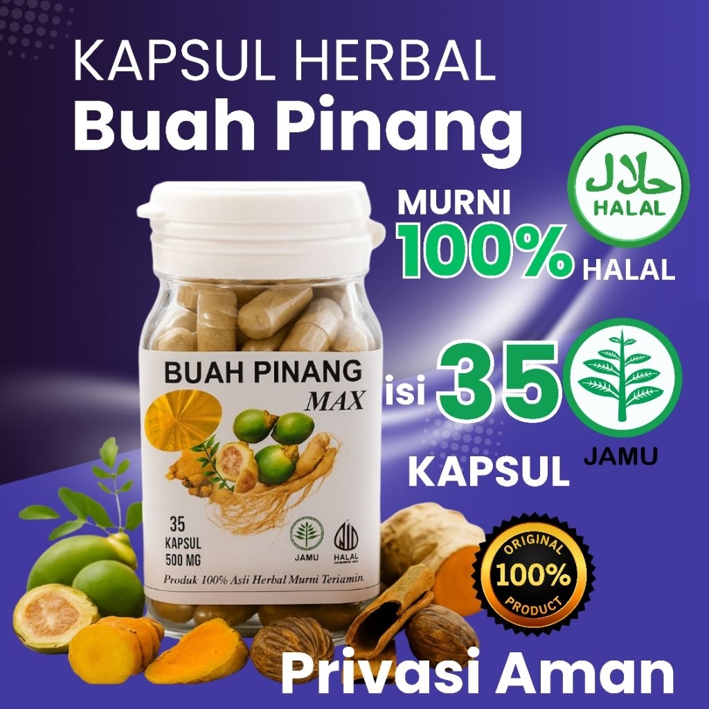 Terlaris kapsul herbal buah pinang obat herbal vitalitas pria dewasa