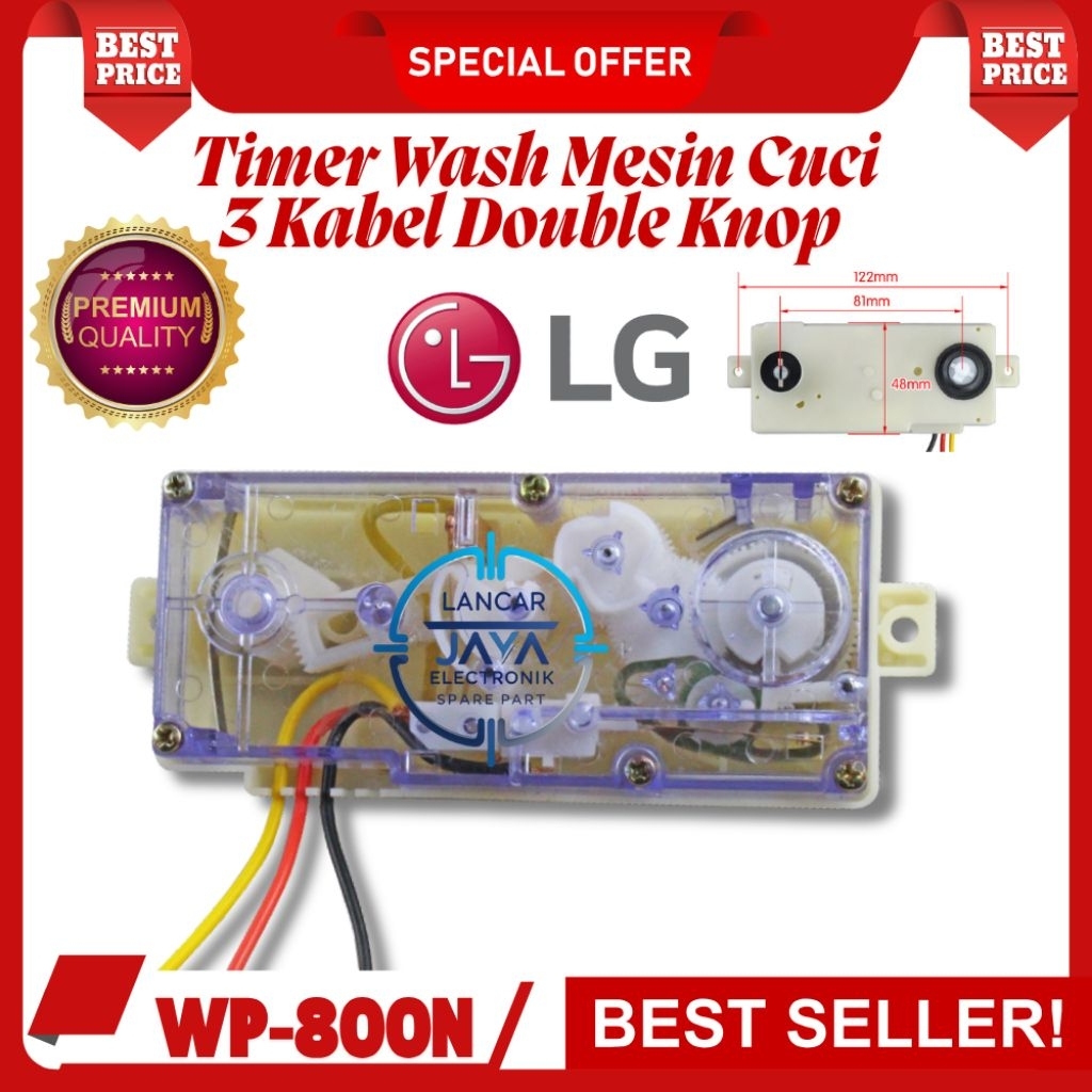 LG WP-800N - Timer Wash Mesin Cuci LG 3 Kabel 2 Knop – Sparepart Mesin Cuci 2 Tabung