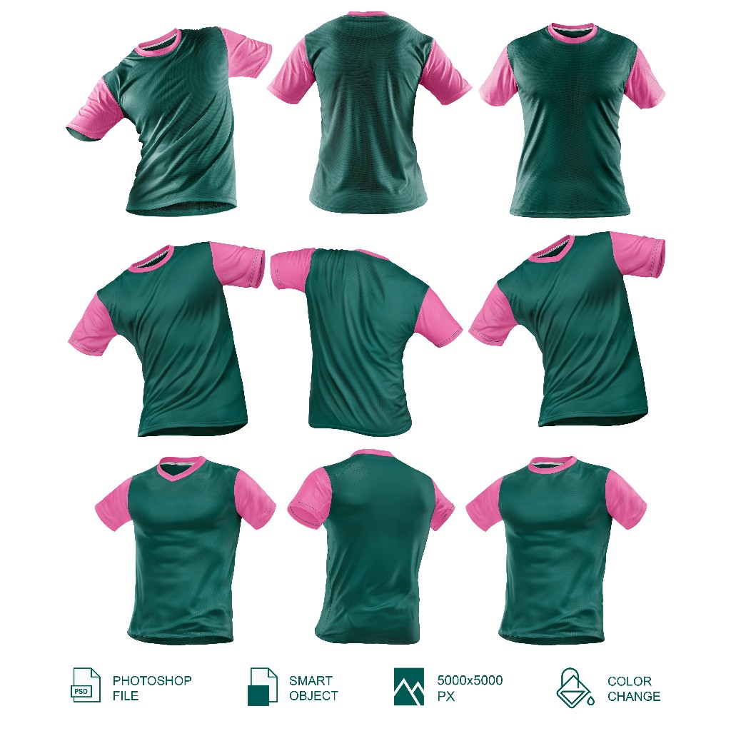 Mockup Jersey Lengan Pendek Pose - PSD