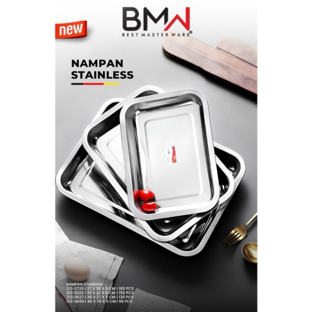 Nampan stainless serbaguna BMW / nampan prasmanan