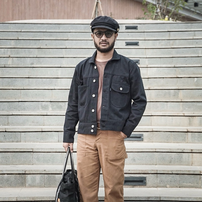 Black Jacket denim type 2.  Boxy cutting