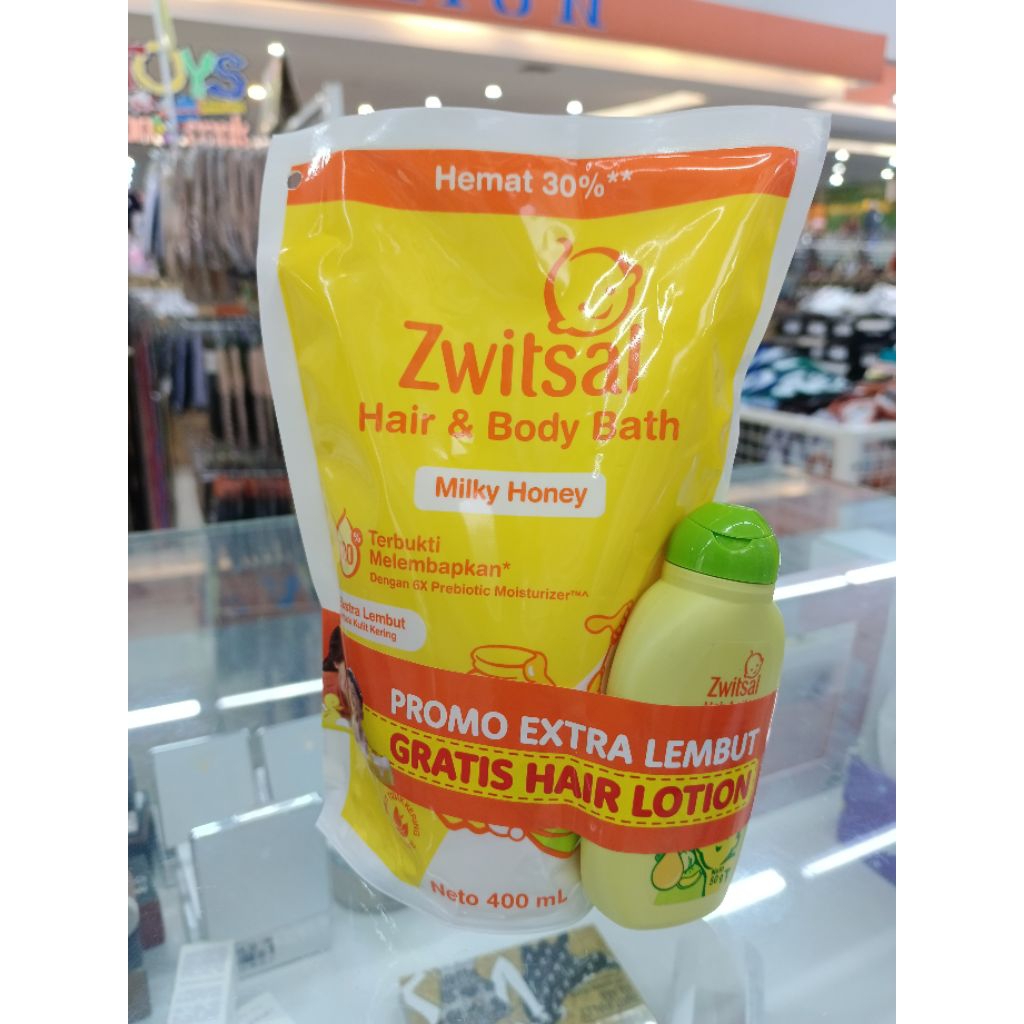 Zwitsal Hair & body bath banded sabun dan shampo bayi  hair lotion milky honey