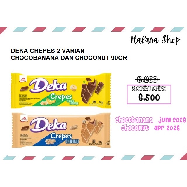 DEKA CREPES  2 VARIAN CHOCOBANANA DAN CHOCONUT  90 GRAM