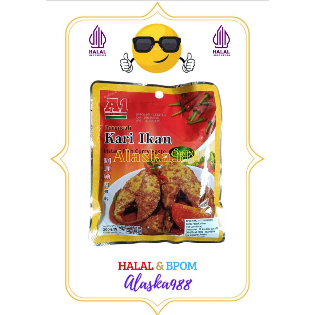 Bumbu A1 Perencah Kari Ikan Instan/Instan Fish Curry Paste