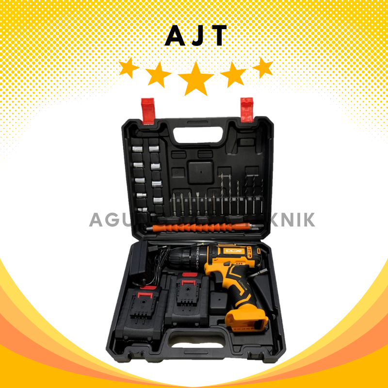 BOR HAMMER DRILL CD 2200 OSSEL / CD-2200 CORDLESS IMPACT DRILL BOR BATERAI TEMBOK BETON 21V SET OSSE