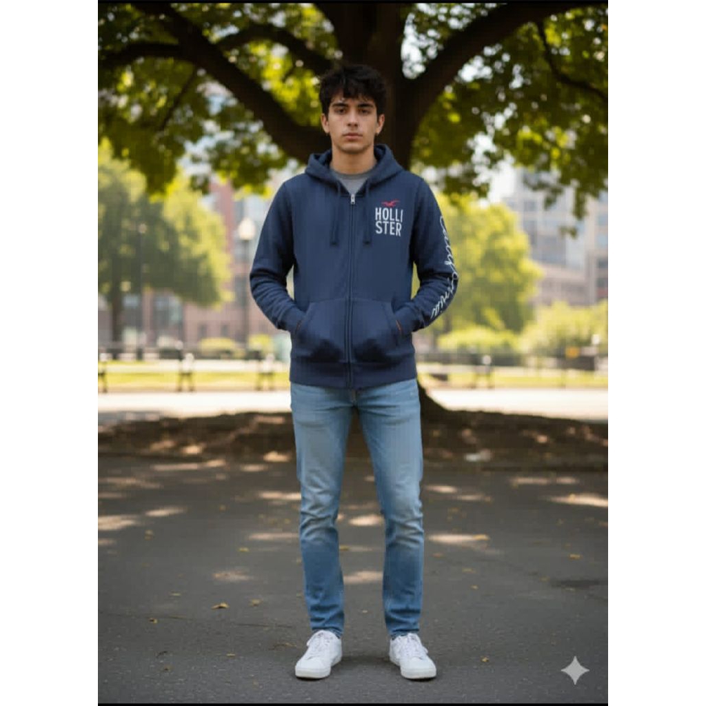 Hollister California Hoodie Resleting Pullover Jaket Unisex Original Branded