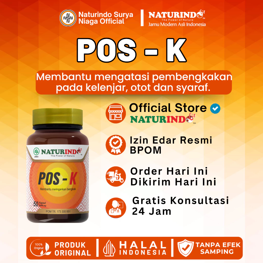Pos K Obat Herbal Naturindo Original Isi 50 Kapsul
