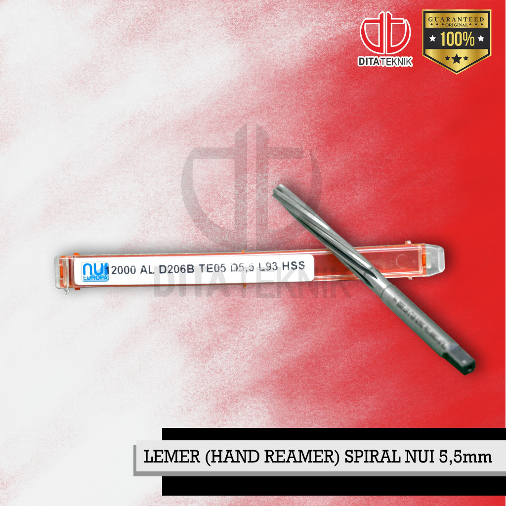 Lemer - Reamer - Hand Reamer NUI Spriral - Cobalt 5.5 mm (Lemer Bos Klep - Botol Klep)