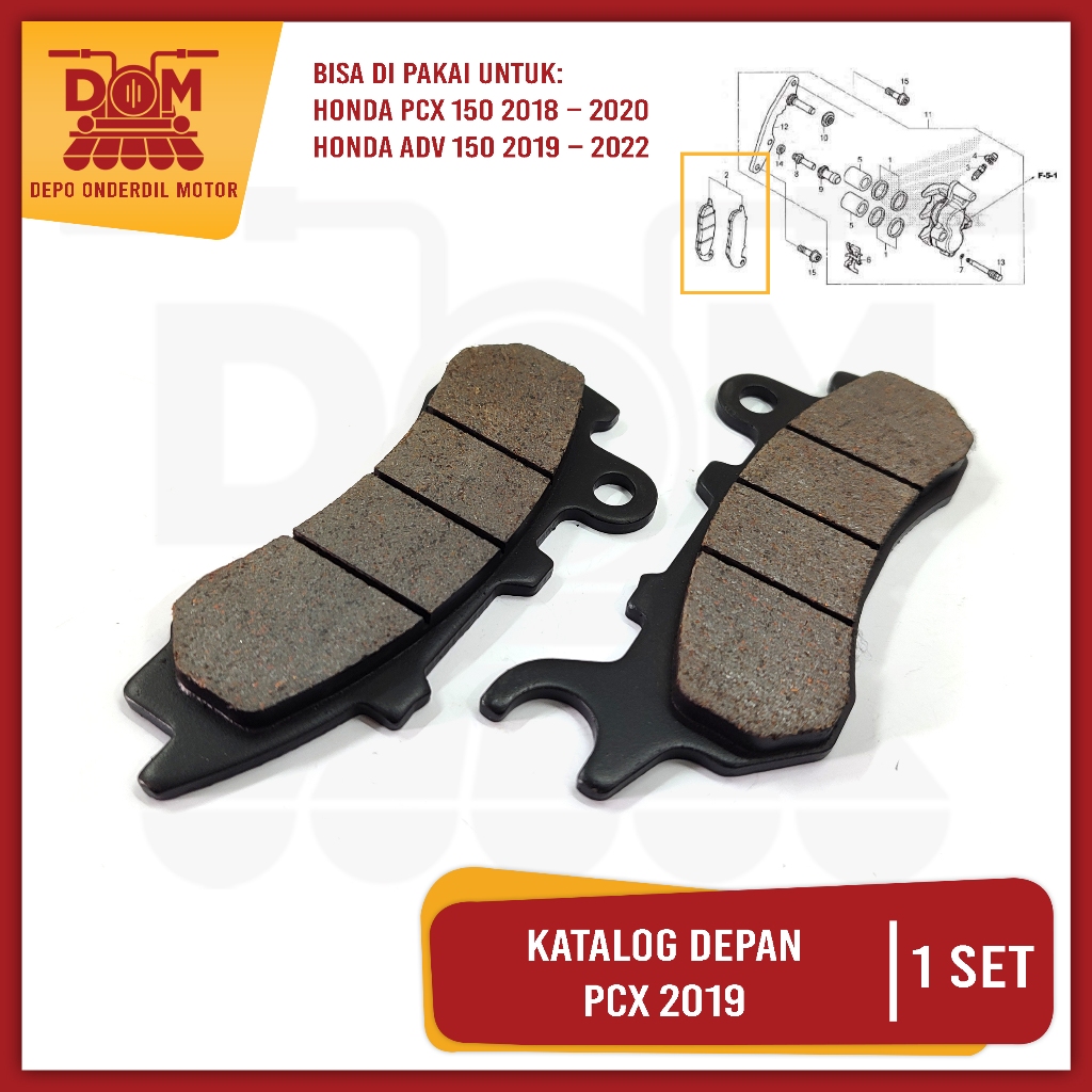 Diskpad Depan PCX 2019 (KAGAYAKU) Dispad Disc pad Kampas Rem Cakram Depan Honda ADV 150 New PCX 2019