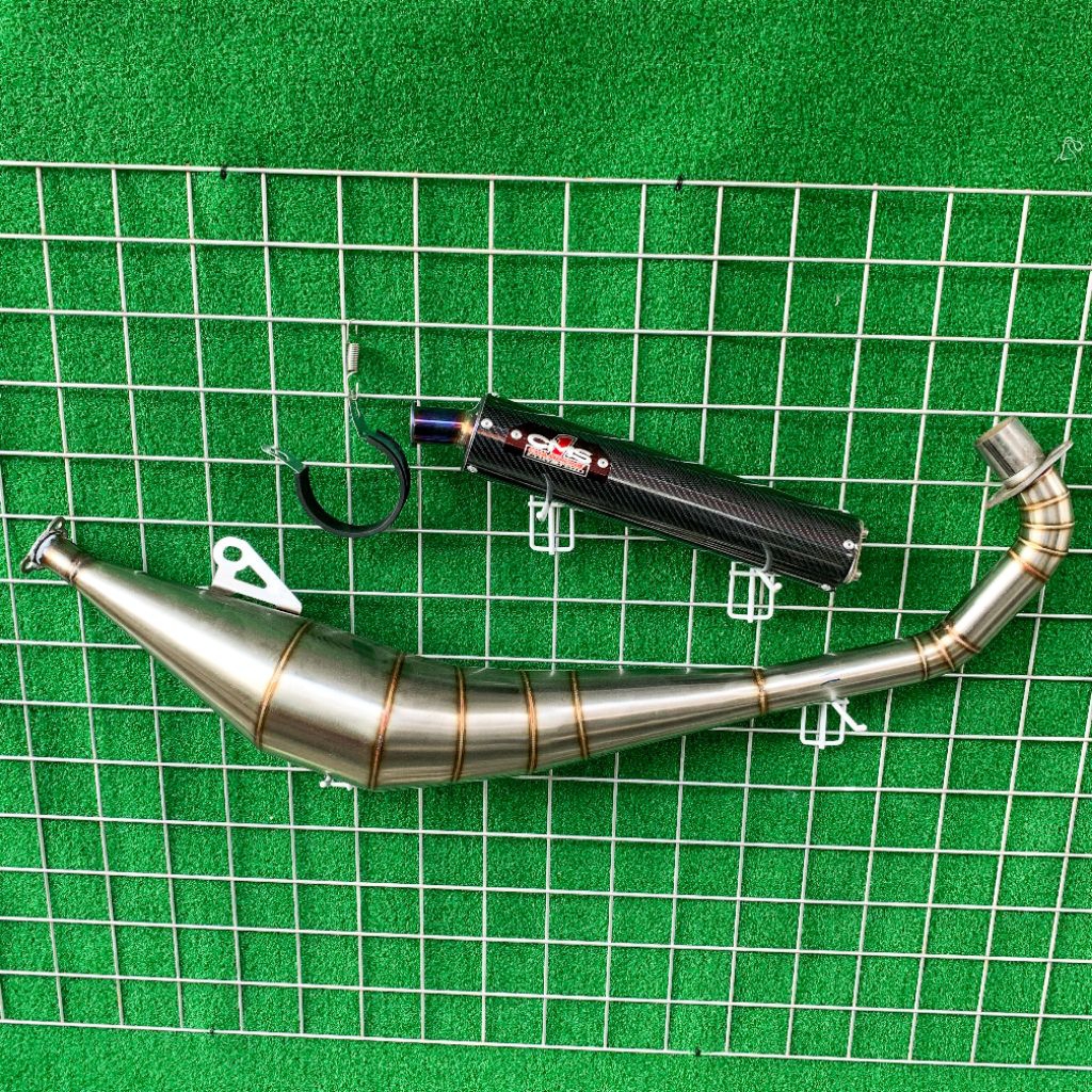 Knalpot Satria 2Tak Kolong Samping Lumba Hiu CMS 1Champions