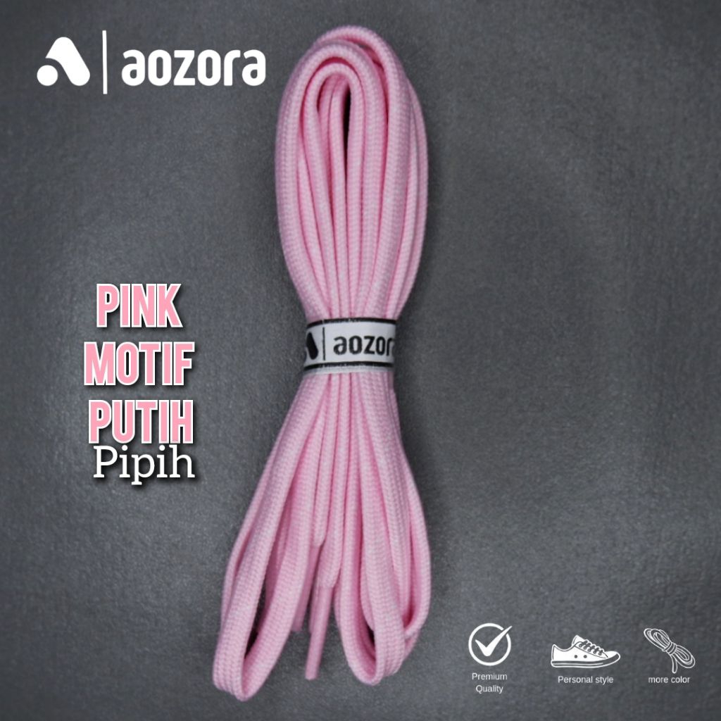 tali sepatu tali sepatu pipih gepeng wanita pria tali sepatu futsal tali sepatu bola pink motif puti