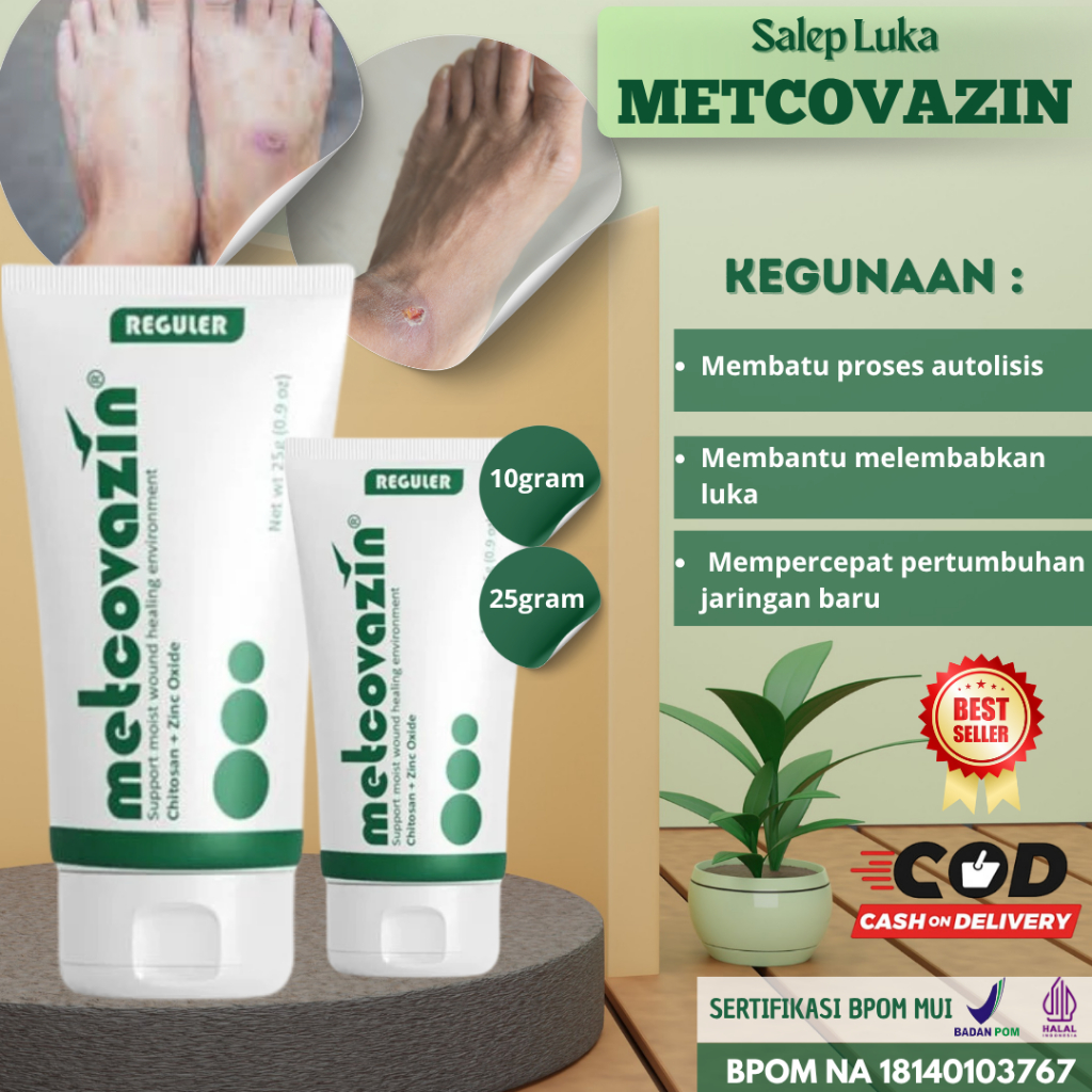 Metcovazin Krim Luka Diabetes Asli – Obat Luka Bernanah dan Luka Bakar Ringan