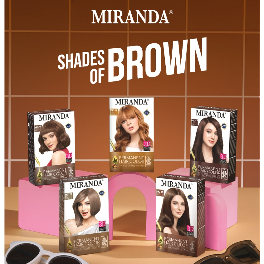 Miranda Permanent Hair Color Brown Series | Dye Semir Cat Rambut Warna Coklat Cokelat Halal