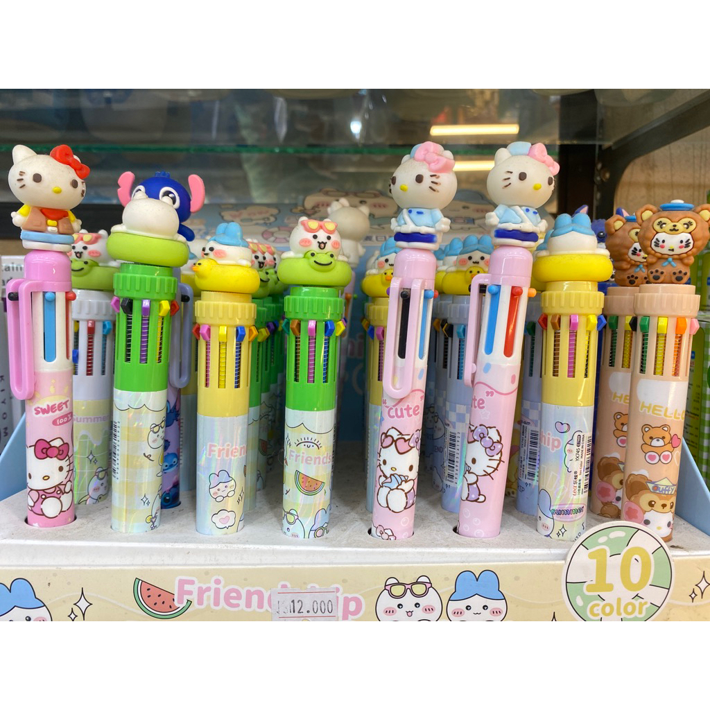 PULPEN KARAKTER 10 WARNA | PENA WARNA WARNI | KARAKTER LUCU | PULPEN TULIS & GAMBAR