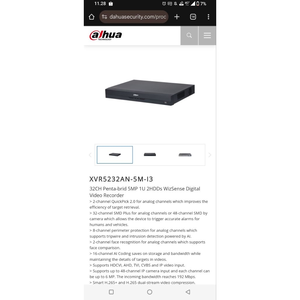 DVR DAHUA 5MP 32 CHANNEL