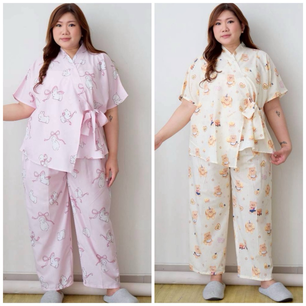 SET CP KATUN KIMONO JUMBO LD 130CM - SET PIYAMA JUMBO BAJU TIDUR JUMBO
