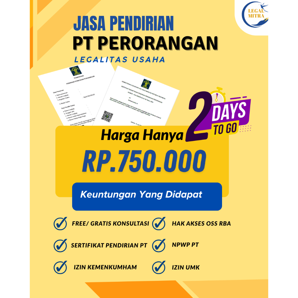 Jasa PT Perorangan- Legal Mitra