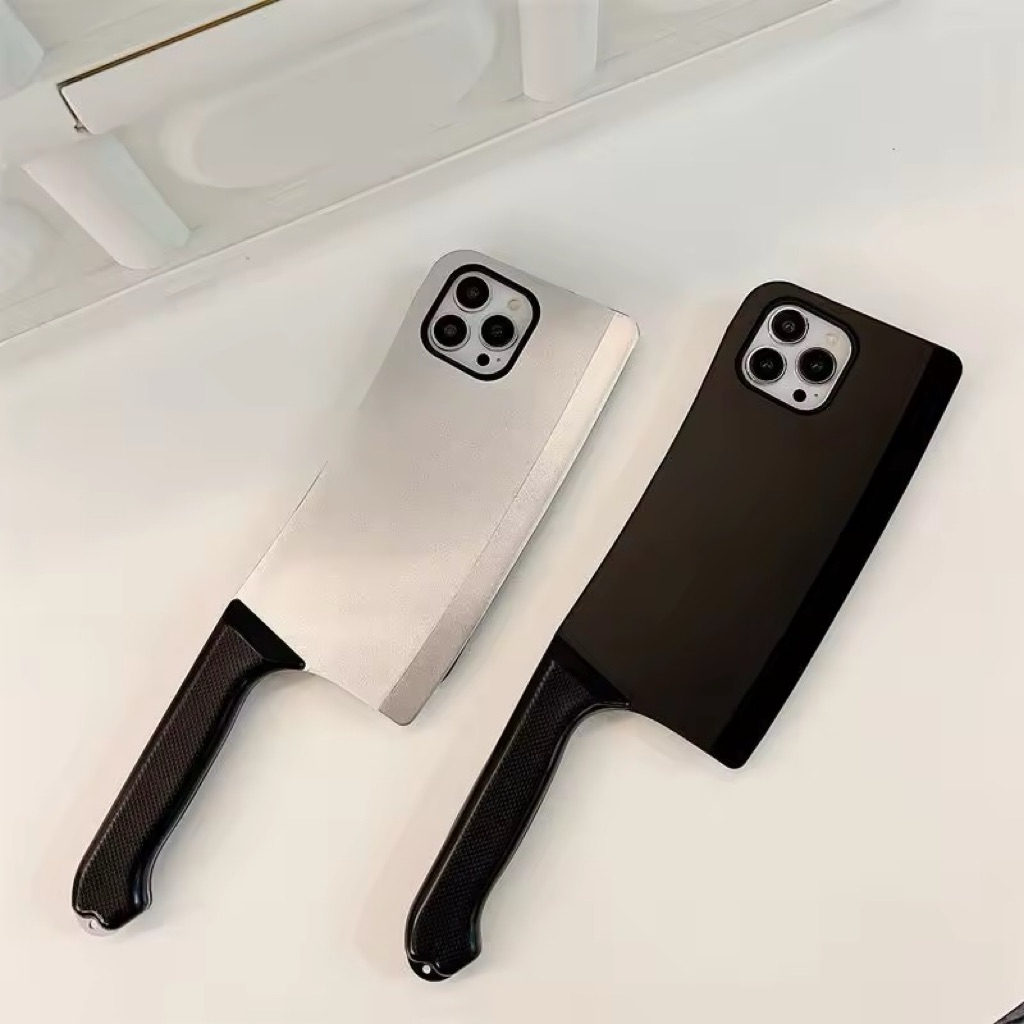 Creative 3D Kitchen Knife Phone model pisau Case For iPhone 17 16 15 14 13 12 Pro Max Wacky Funny Ba