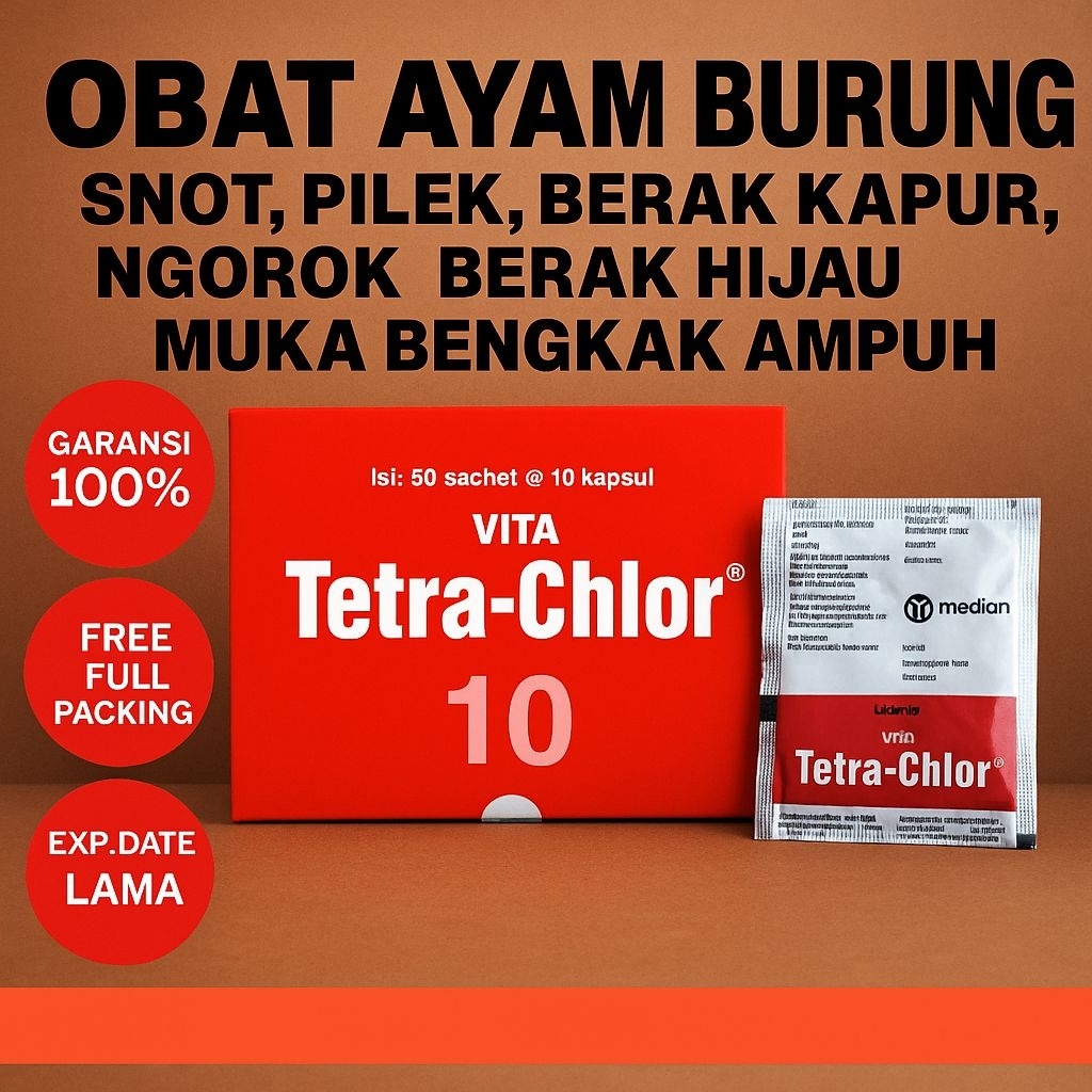 Vita tetra-chlor tetrachlor obat ayam dan burungSnot ,pilek,berak kapur,ngorok,berak hijau,muka,beng