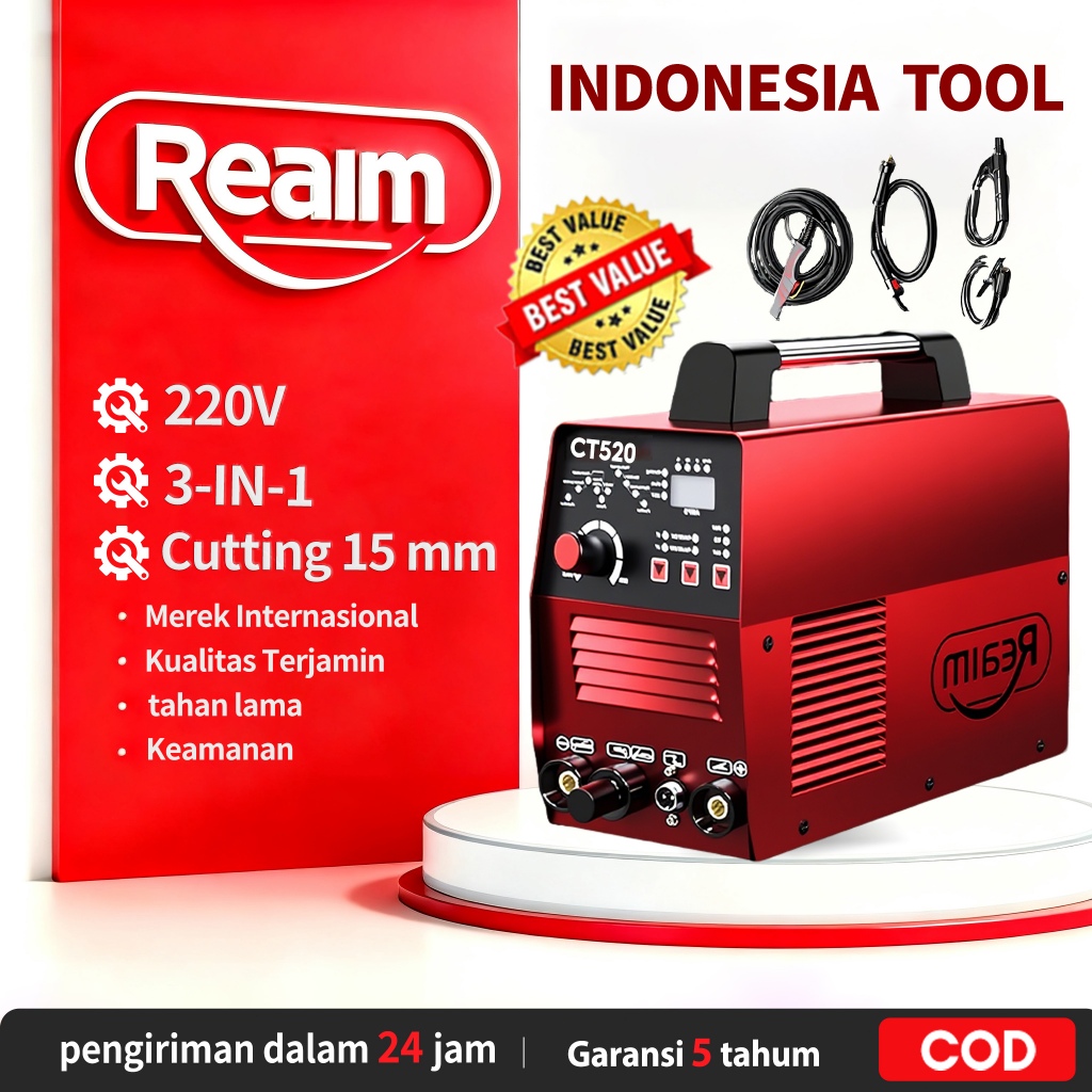 REAIM CT-520 Plasma Cutting Mesin Potong Plasma -Mesin Plasma Cutting& Mesin Las 3in1 Multifungsi - 