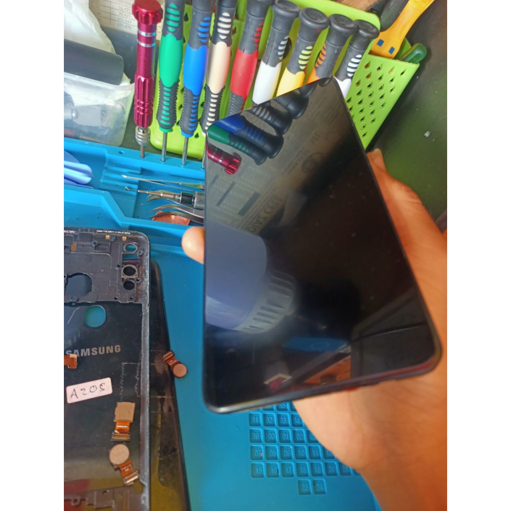 LCD ORI SAMSUNG A20S COPOTAN + FRAME