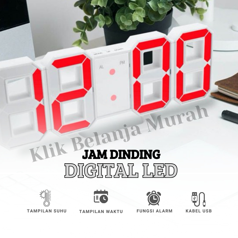 JAM DINDING DIGITAL LED/JAM MEJA-ALARM-SUHU/ JAM DINDING DIGITAL MODERN