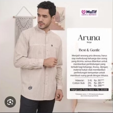KOKO DEWASA ARUNA ALMOST BEIGE MUTIF LENGAN PANJANG SIMPEL