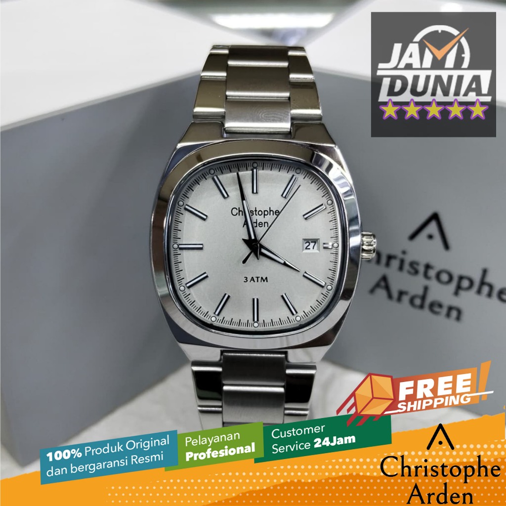 JAM WANITA CHRISTOPHE ARDEN ORIGINAL SILVER STRAP STAINLESS STEEL CAF1005 CAF 1005 JAM ANALOG CHRIST