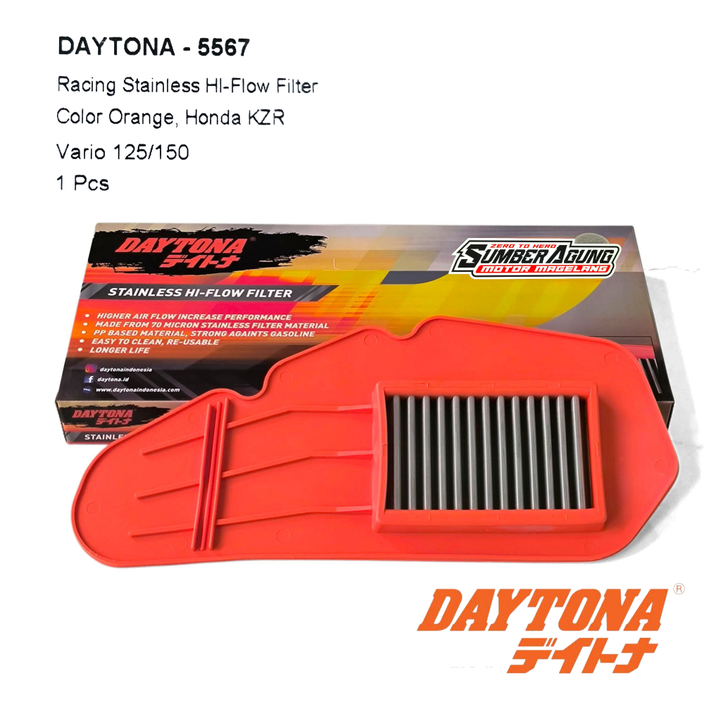 Filter Saringan Udara Stainless Daytona Vario 125 Bohlam Vario 125 150 Led New PCX 150 Thailand 5567