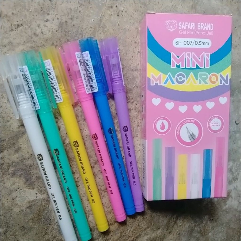 [ 1 BIJI ] PROMO GEL PEN/ PENA JEL MINI MACARON SAFARI BRAND