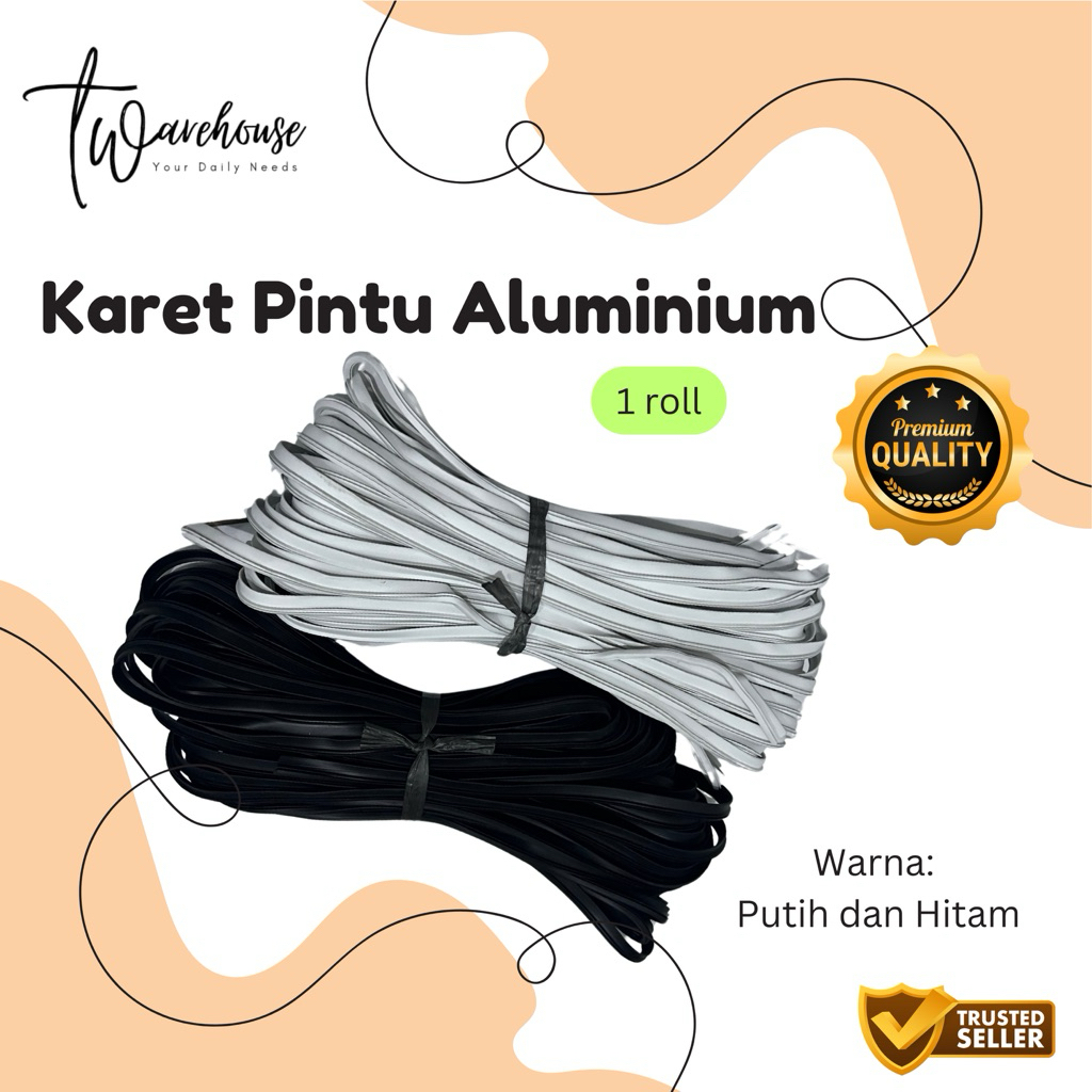 Karet Bulat Besar Stopper Karet Pintu Jendela Kusen Aluminium Hitam Putih