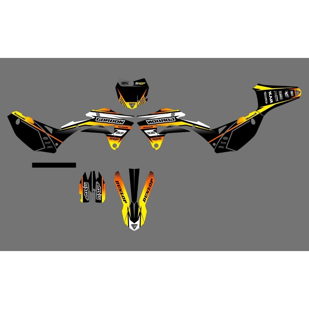 Decal KLX gordon full set/stiker KLX custom nama