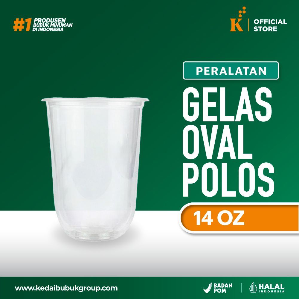 Gelas Cup Oval Polos Plastik Minuman