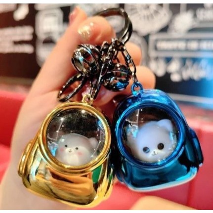Gantungan Kunci Backpack Cat Bear Glossy /Gantungan Tas 3D/Karakter Lucu Hadiah Sovenir