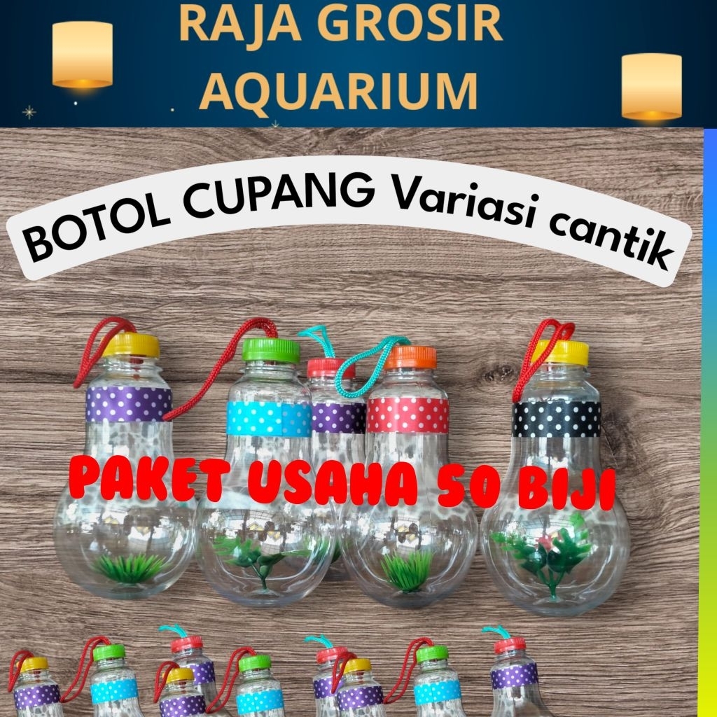Botol variasi Cupang bohlam paket usaha isi 50 pcs